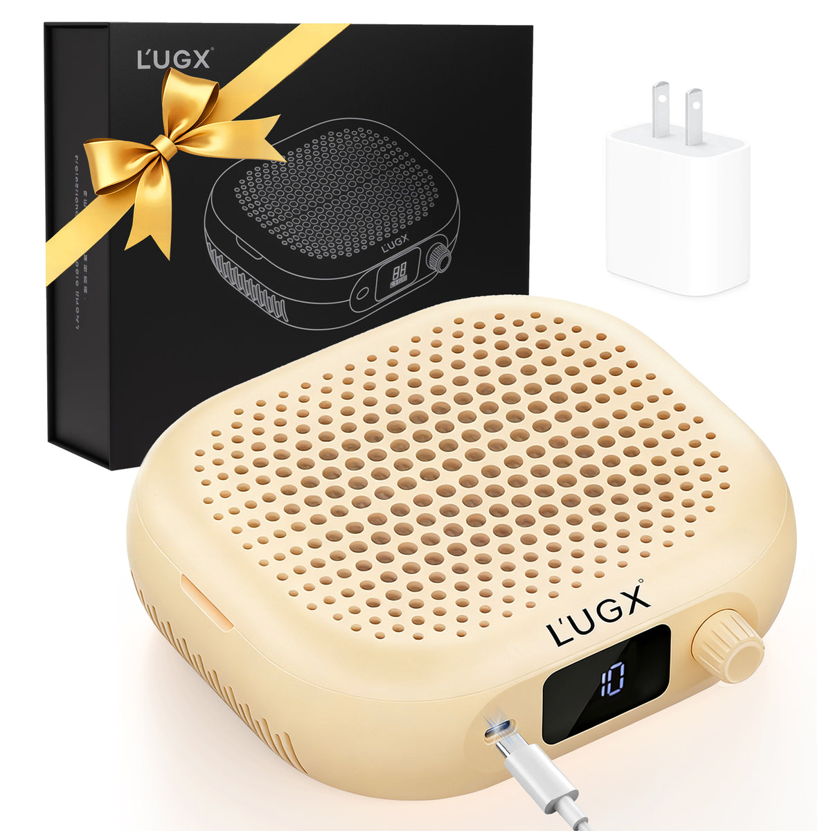 CozyZen Nail Dust Collector 6000RPM High-Speed with 2500mAh Battery Vacuum Fan with 10 Adjustable Speeds, 60.2CFM Airflow, LED Display & 15°Stand for Salon and Home Manicure Dust Extraction
