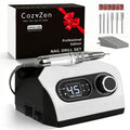 CozyZen Electric Nail Drill, Professional 45,000 RPM Nail File Plug-in Nail Drill Machine with Foot Pedal, 6 Bits, LED Display & Speed Control for Home & Salon