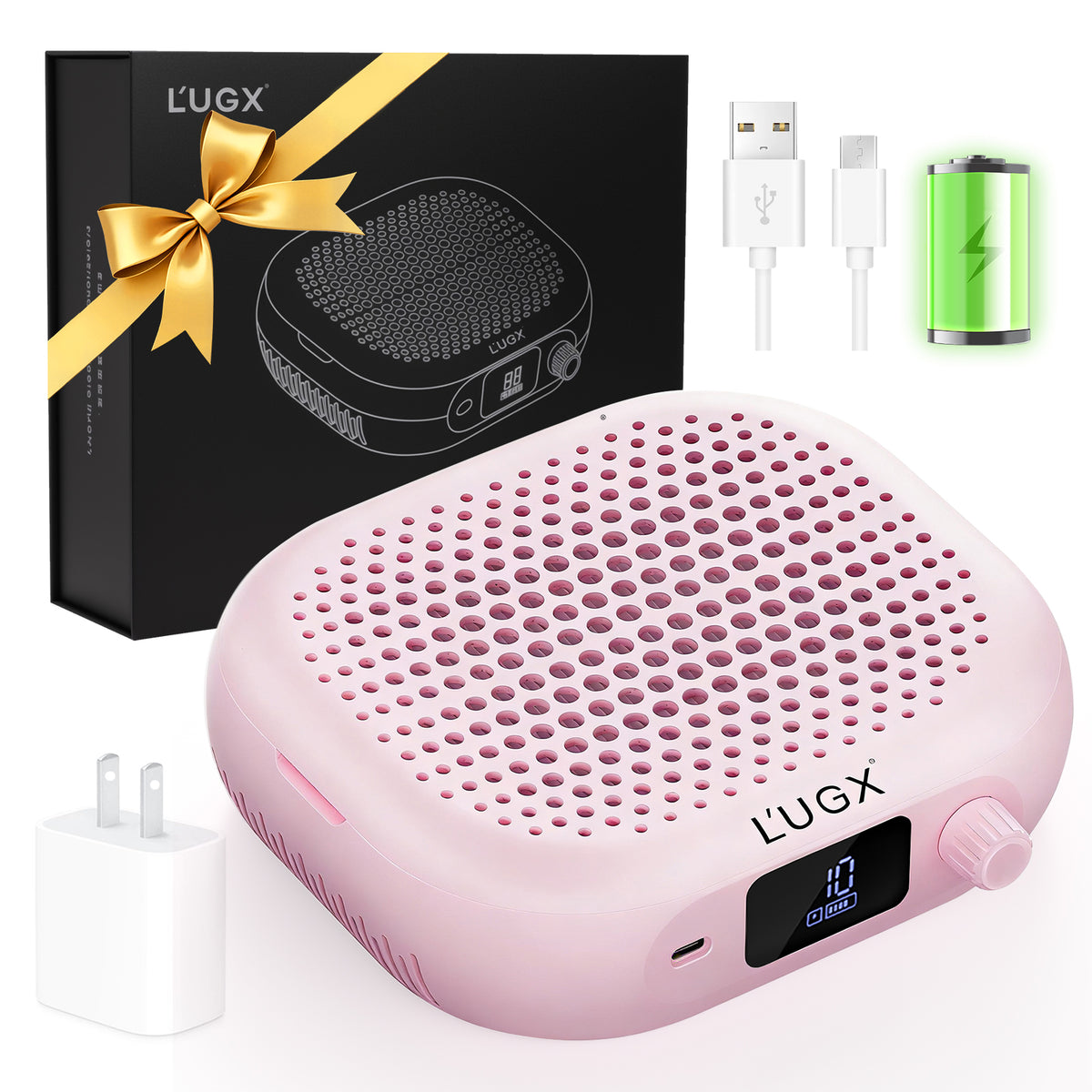 CozyZen Nail Dust Collector 6000RPM High-Speed with 2500mAh Battery Vacuum Fan with 10 Adjustable Speeds, 60.2CFM Airflow, LED Display & 15°Stand for Salon and Home Manicure Dust Extraction