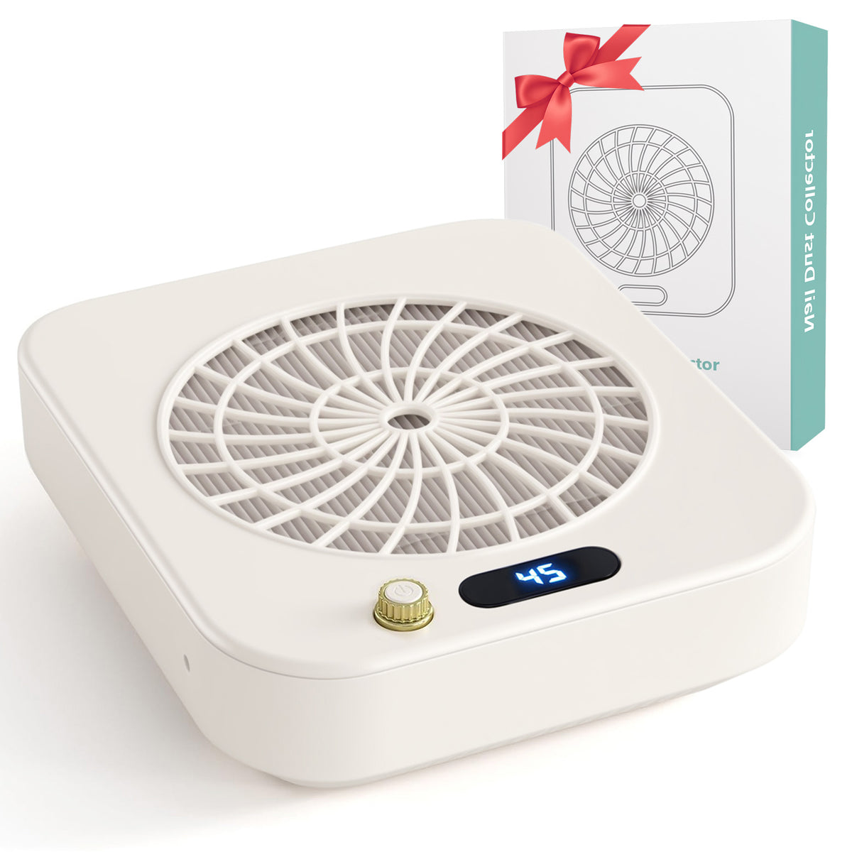 CozyZen Nail Dust Collector 4300RPM with Corded Power Supply 45-Speed Adjust, LED Display, 160CFM Suction, 30,000-Hour Motor, Reusable Filter for Salon & Home Use