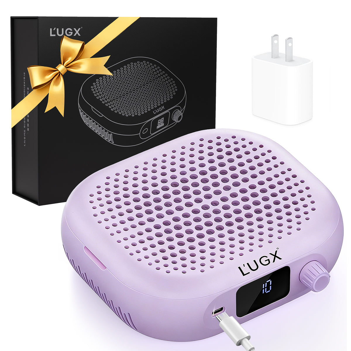 CozyZen Nail Dust Collector 6000RPM High-Speed with 2500mAh Battery Vacuum Fan with 10 Adjustable Speeds, 60.2CFM Airflow, LED Display & 15°Stand for Salon and Home Manicure Dust Extraction