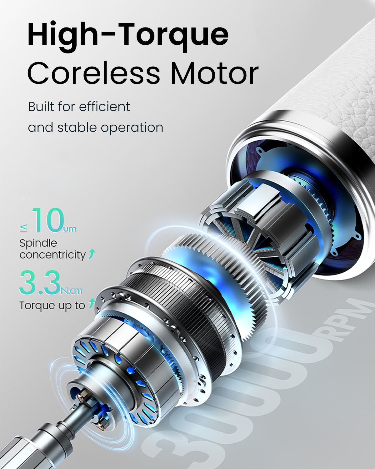 CozyZen Professional Nail Drill 30000RPM Cordless Electric Nail File for Acrylic & Gel Nails, High Torque Coreless Motor, Low Vibration, Rechargeable E File with Long Battery Life