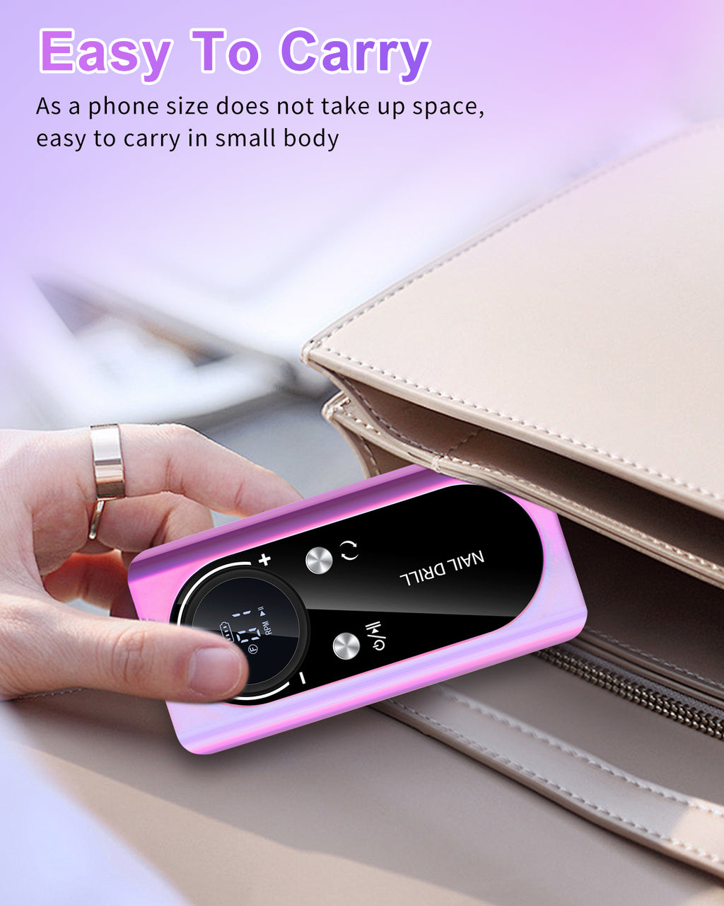 CozyZen Cordless Nail Drill, 45000 RPM Rechargeable Electric Nail File Low Noise Portable E File for Acrylic & Gel Nails, Manicure & Pedicure, Salon & Home Use