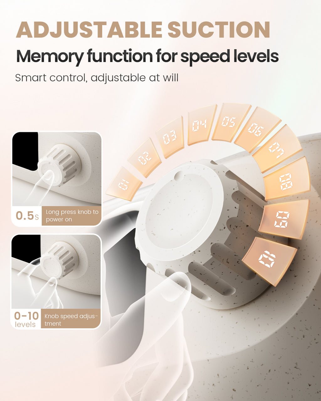 CozyZen Nail Dust Collector 6000RPM High-Speed with 2500mAh Battery Vacuum Fan with 10 Adjustable Speeds, 60.2CFM Airflow, LED Display & 15°Stand for Salon and Home Manicure Dust Extraction