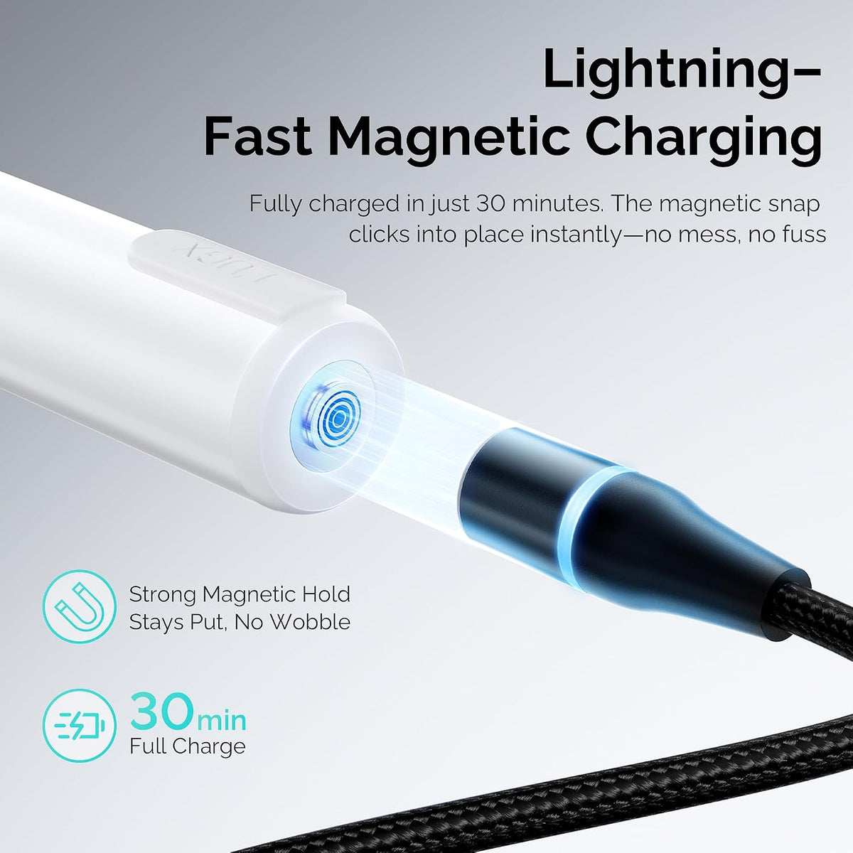CozyZen Handheld UV Nail Lamp for Gel Nails, Magnetic Charging 30-Min Fast Charge, Up to 2 Hours Use, Soft Focus Lens, 30s Timer, Precise Pen Design for Gel Tips and Nail Art