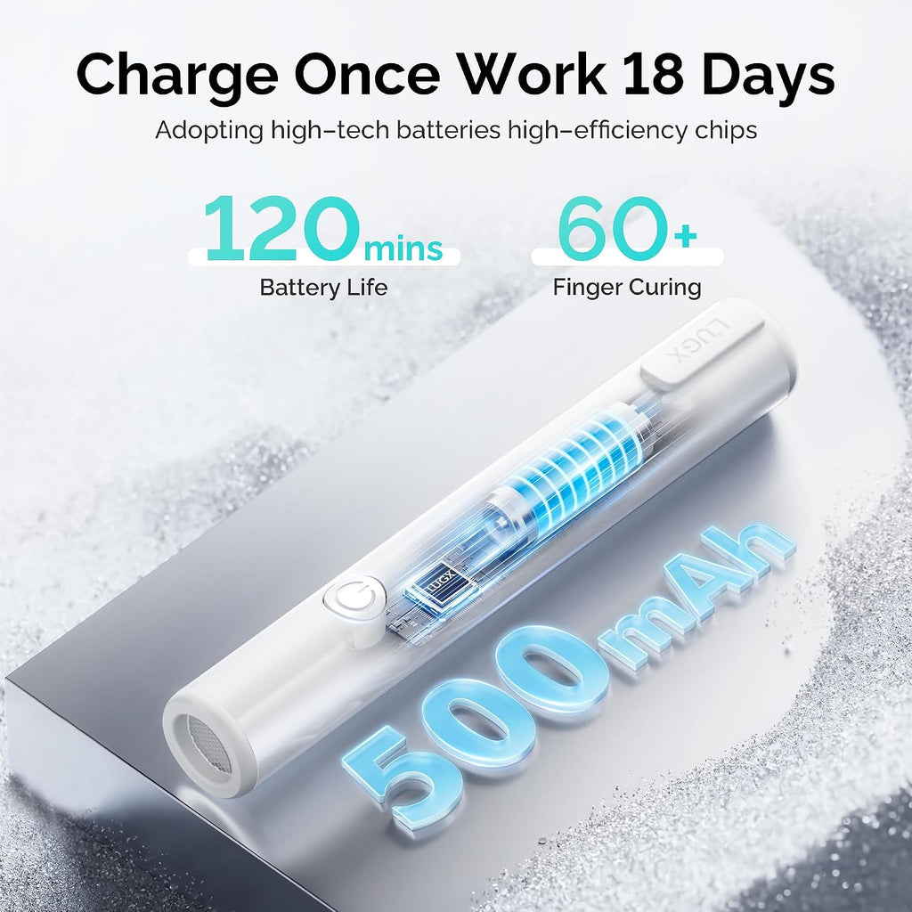 CozyZen Handheld UV Nail Lamp for Gel Nails, Magnetic Charging 30-Min Fast Charge, Up to 2 Hours Use, Soft Focus Lens, 30s Timer, Precise Pen Design for Gel Tips and Nail Art