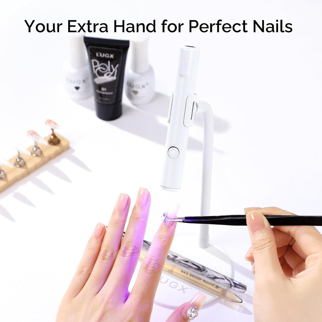 CozyZen Handheld UV Nail Lamp for Gel Nails, Magnetic Charging 30-Min Fast Charge, Up to 2 Hours Use, Soft Focus Lens, 30s Timer, Precise Pen Design for Gel Tips and Nail Art