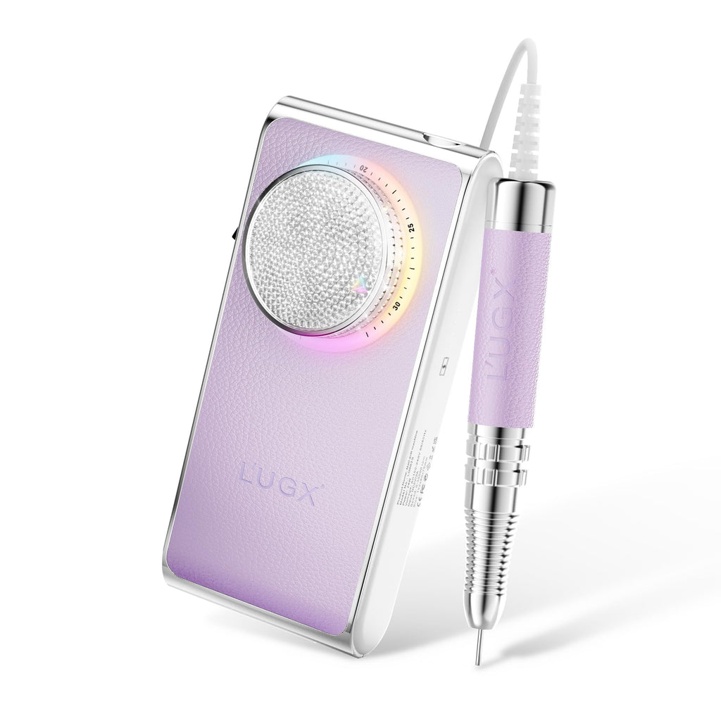 CozyZen Professional Nail Drill, 30000RPM Brushless Electric Nail File Cordless E File with High Torque, Low Vibration, 2200mAh Battery, Diamond-Decorated Knob for Acrylic & Gel Nails