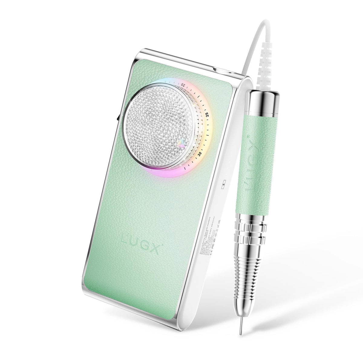 CozyZen Professional Nail Drill, 30000RPM Brushless Electric Nail File Cordless E File with High Torque, Low Vibration, 2200mAh Battery, Diamond-Decorated Knob for Acrylic & Gel Nails