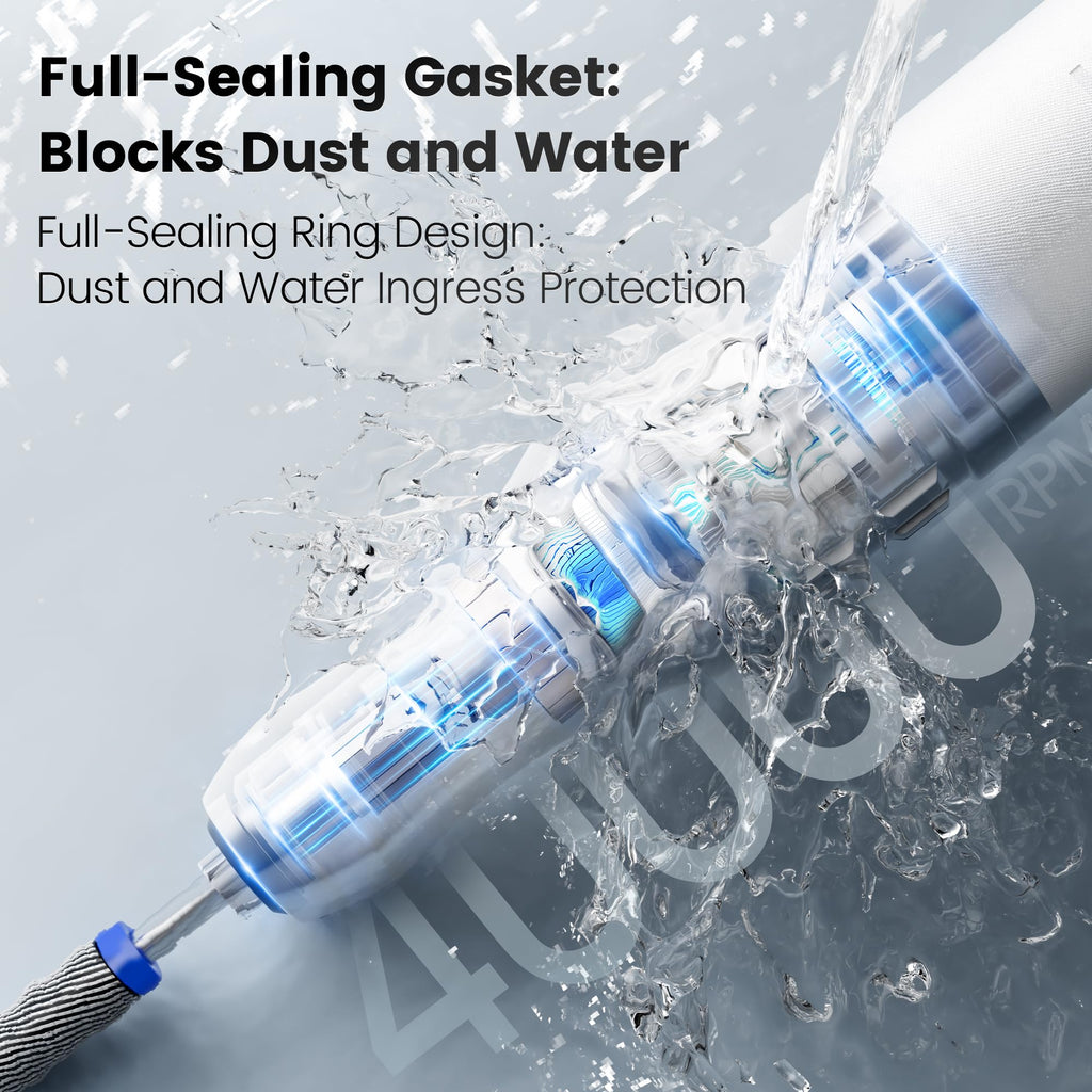CozyZen Professional Nail Drill, 40000RPM Brushless Electric Nail File Cordless E File with Waterproof & Dustproof Motor, High Torque, Low Vibration, Display & 2200mAh Battery for Acrylic & Gel