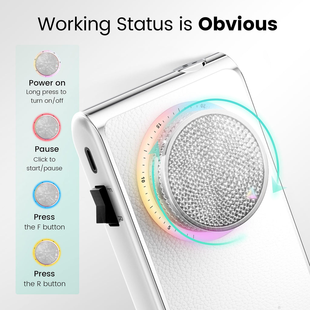 CozyZen Professional Nail Drill, 30000RPM Brushless Electric Nail File Cordless E File with High Torque, Low Vibration, 2200mAh Battery, Diamond-Decorated Knob for Acrylic & Gel Nails