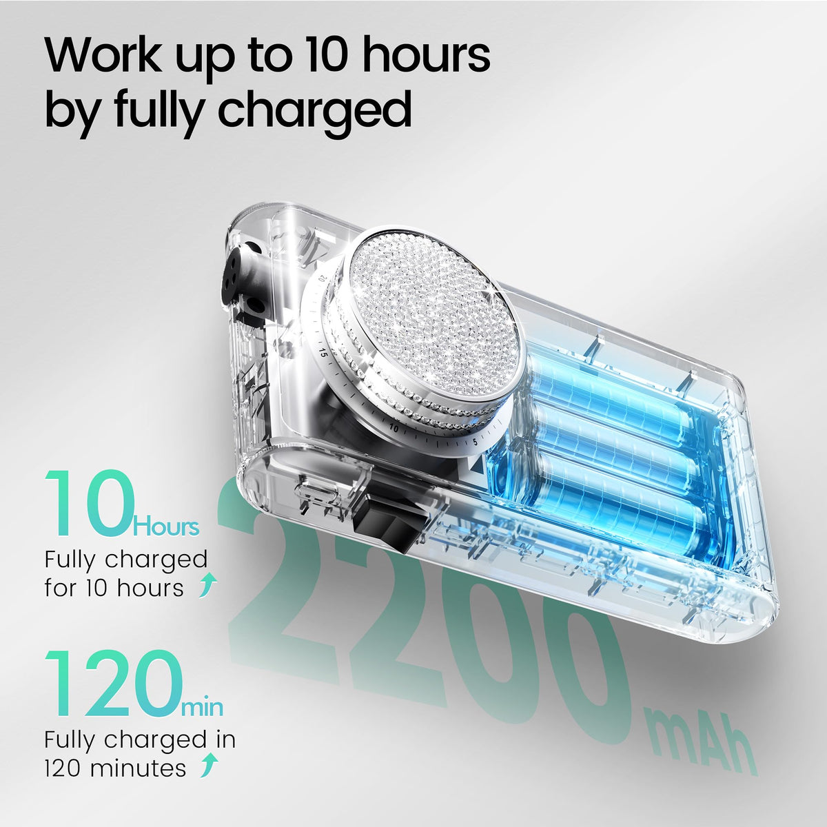 CozyZen Professional Nail Drill, 30000RPM Brushless Electric Nail File Cordless E File with High Torque, Low Vibration, 2200mAh Battery, Diamond-Decorated Knob for Acrylic & Gel Nails